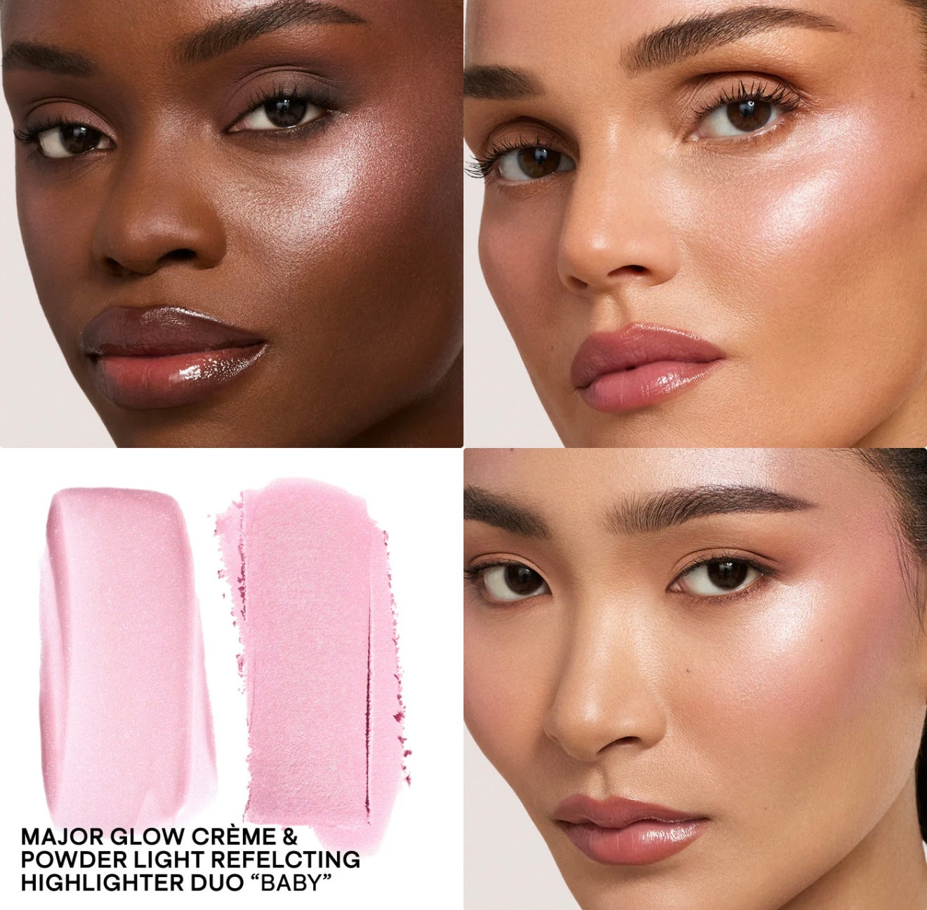 Major Glow Crème & Powder Light Reflecting Translucent Highlighter Duo/ Baby- Patrick Ta