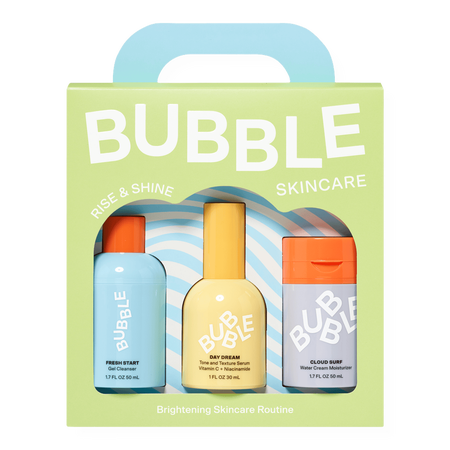 Bubble- Rise and Shine Brightening - Set de regalo, gel limpiador + suero con vitamina c + crema hidratante